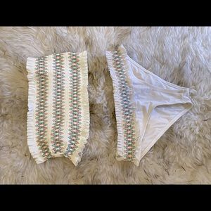 Tory Burch swim suit M too S bottom worn twice